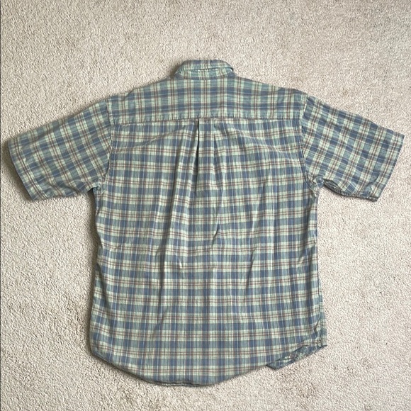 Van Heusen Green and Blue Plaid Casual Shirt - Picture 5 of 5